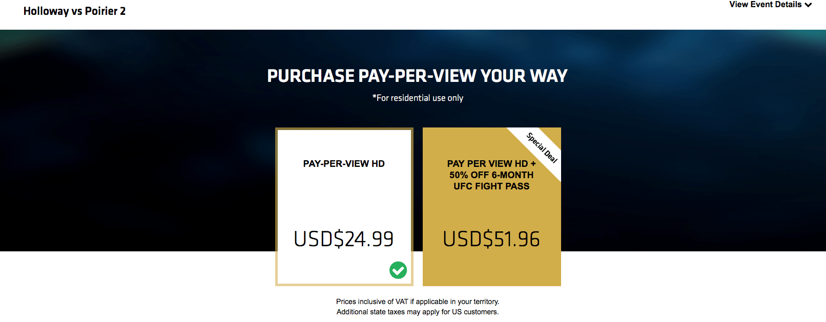 UFC PPV met VPN