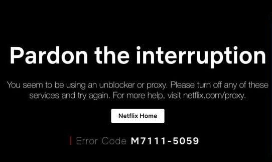 Netflix Error proxy