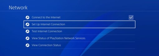 اتصال الإنترنت PS4