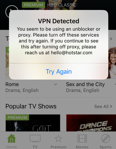VPN Hotstar xətası aşkarlandı