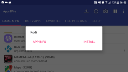 Installeer Kodi Apps2FIre