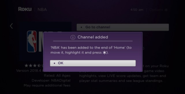تمت إضافة قناة NBA