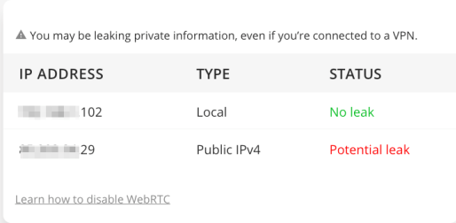 WebRTC مع VPN